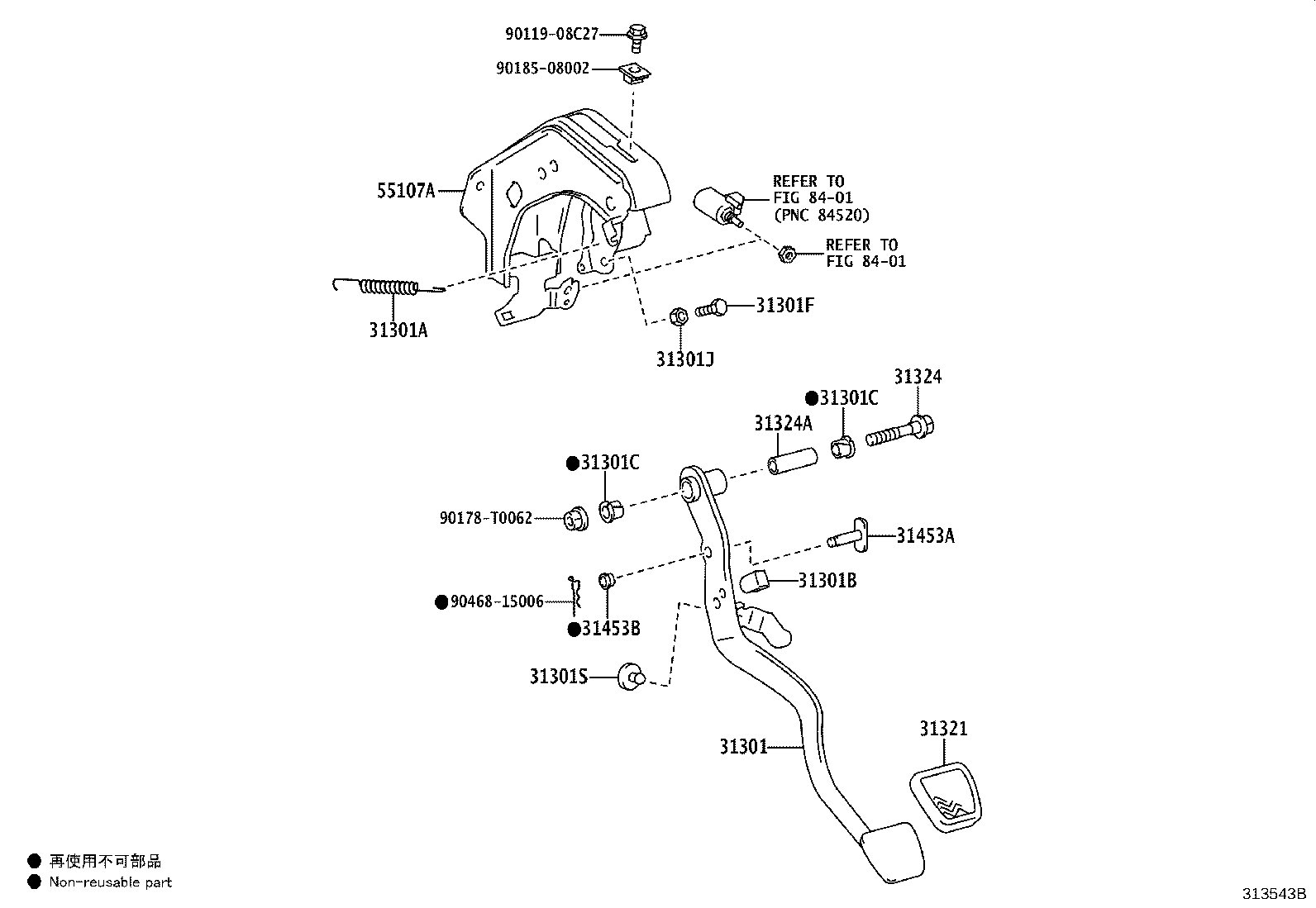 31484-0K050 BRACKET, CLUTCH TUBE, NO.2 product image