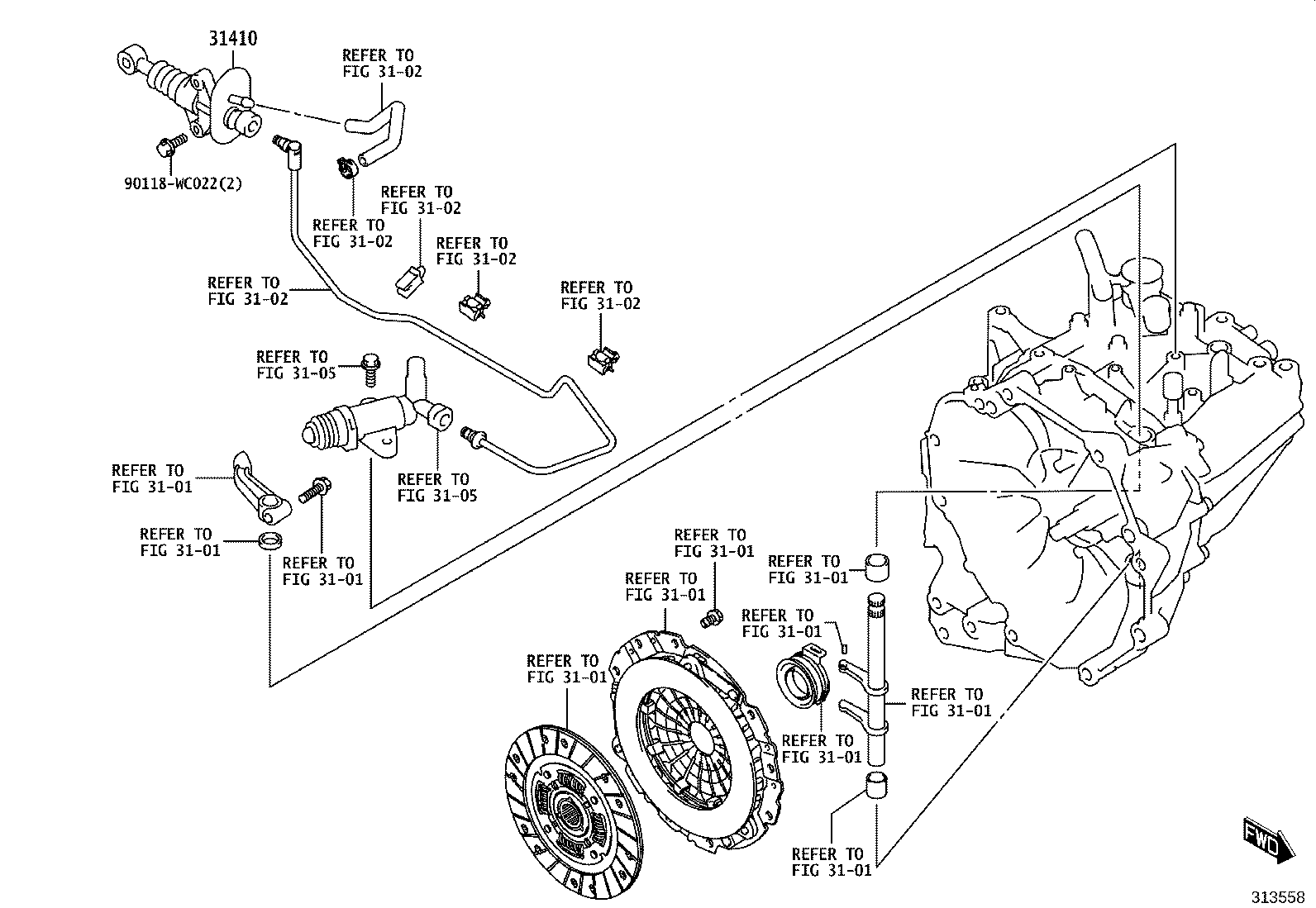 31410-WC001 CYLINDER ASSY, CLUTCH MASTER product image