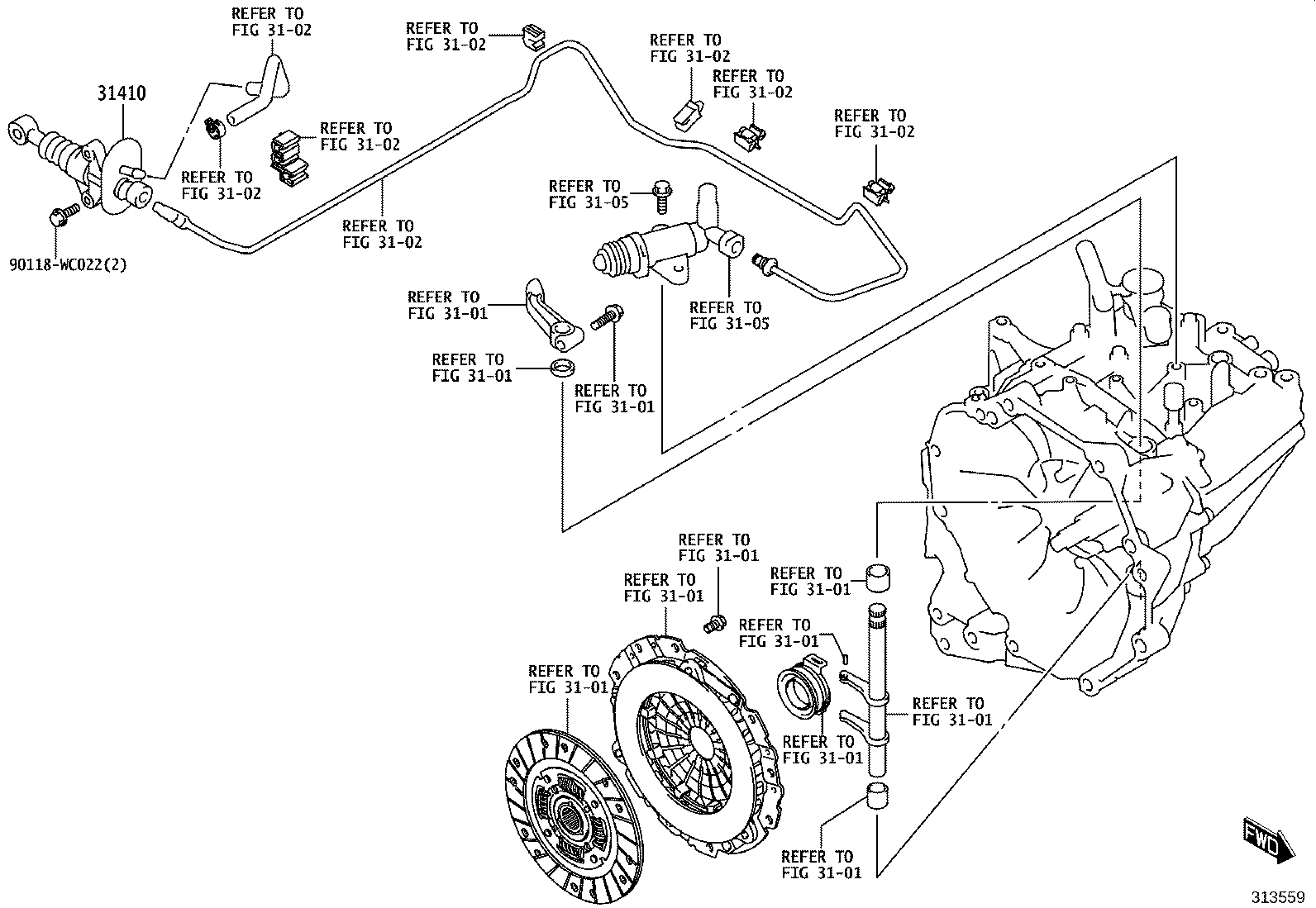 31410-WC001 CYLINDER ASSY, CLUTCH MASTER product image