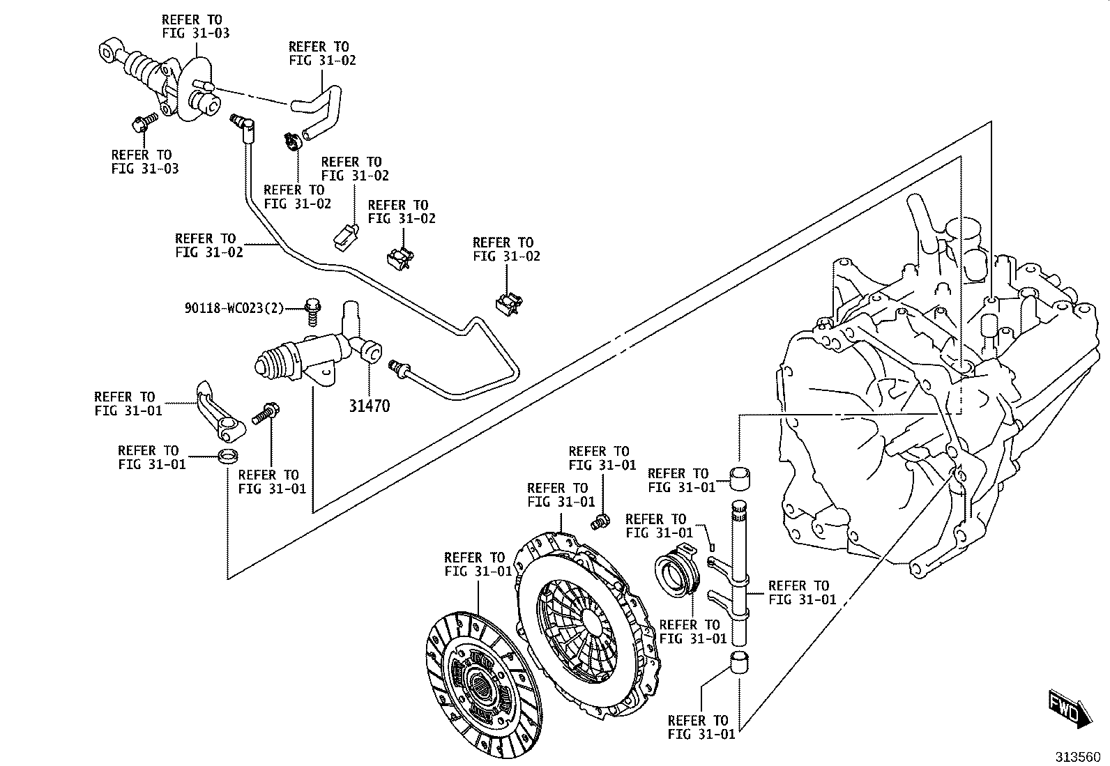 31400-WC001 CYLINDER ASSY, CLUTCH RELEASE product image