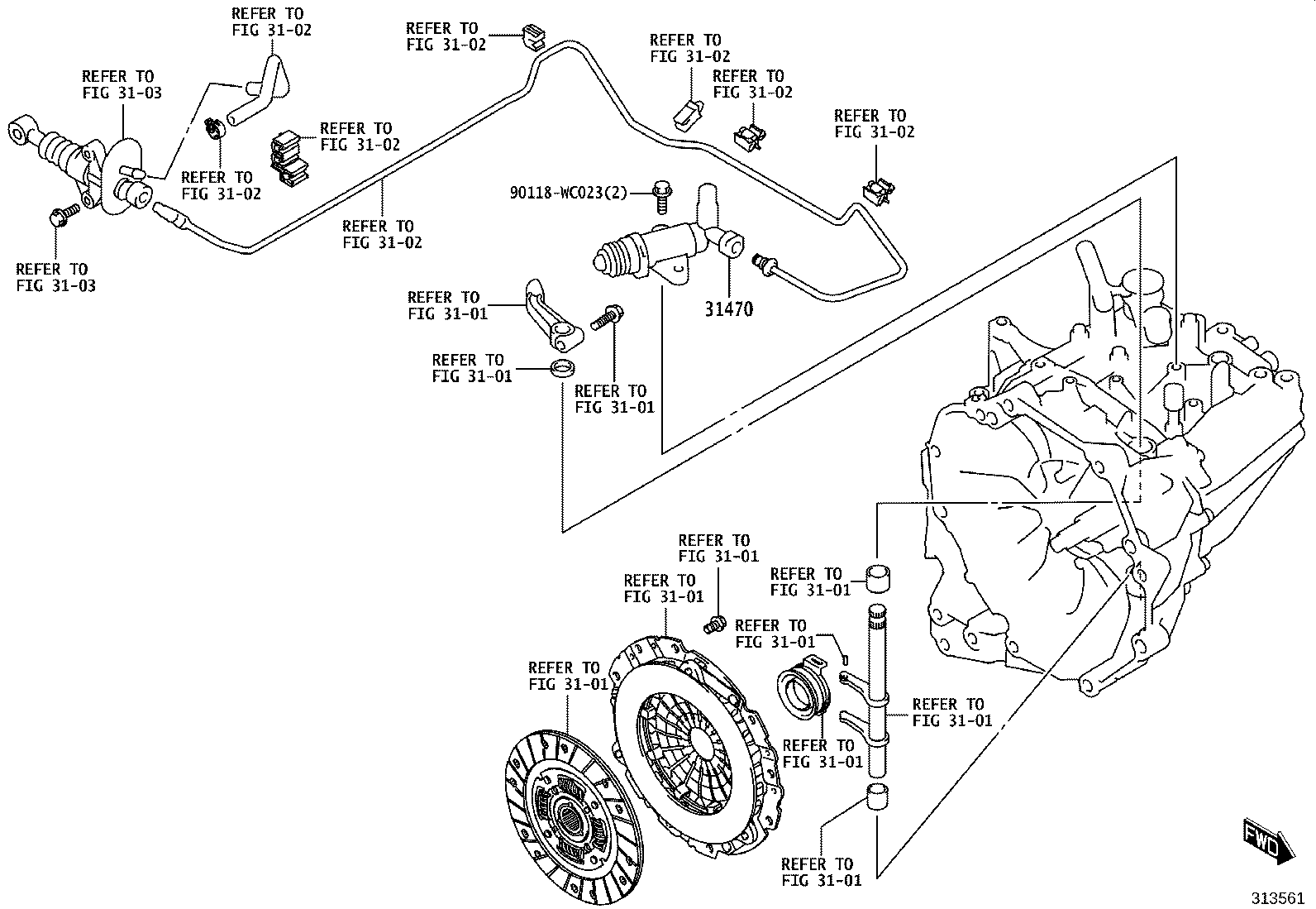 31400-WC001 CYLINDER ASSY, CLUTCH RELEASE product image