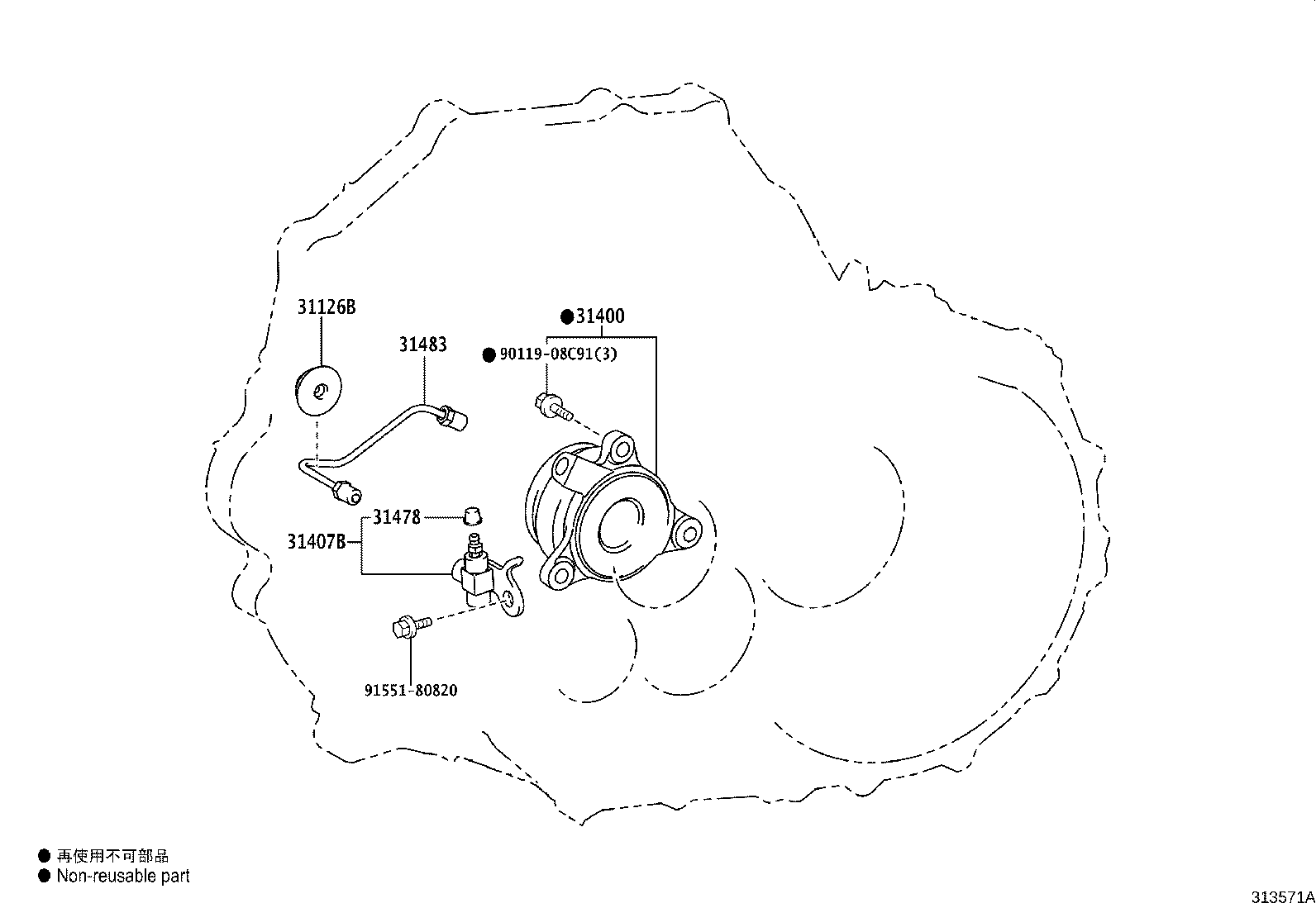 Toyota 31407-52020 BLEEDER SUB-ASSY, CLUTCH RELEASE