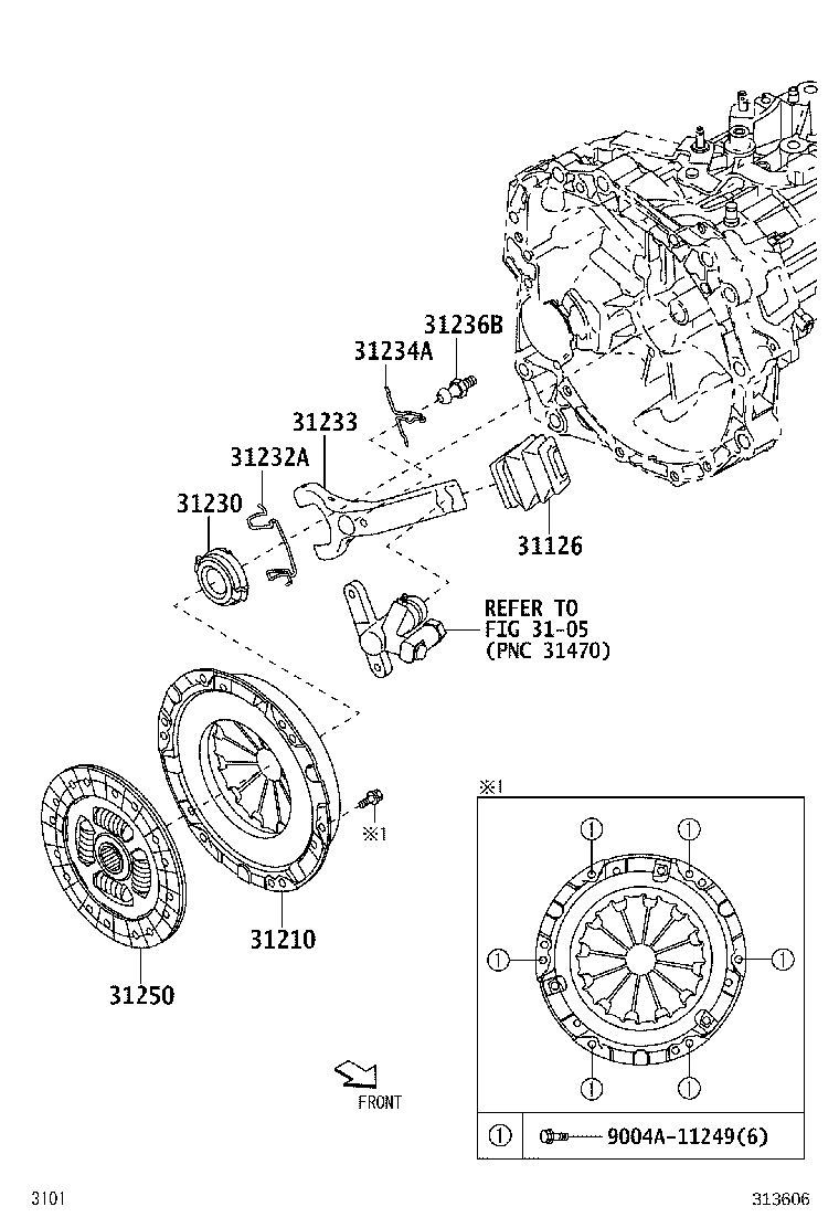 31233-BZ080 FORK, CLUTCH RELEASE product image