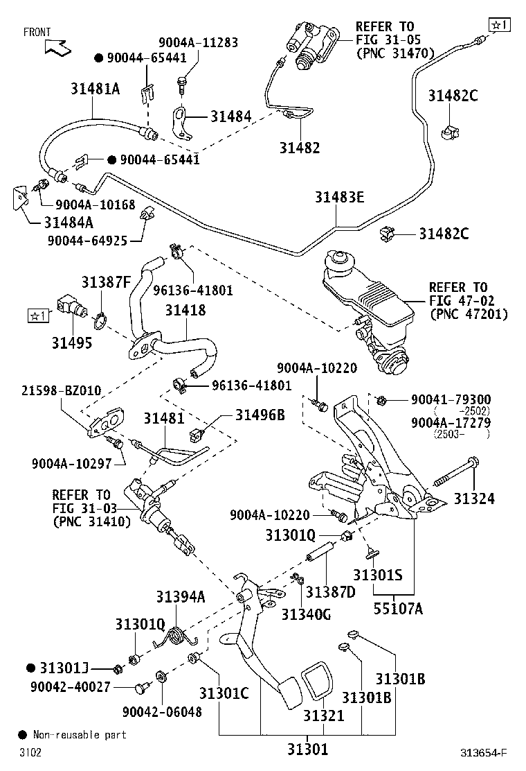 Toyota 31310-BZ340 PEDAL SUB-ASSY, CLUTCH