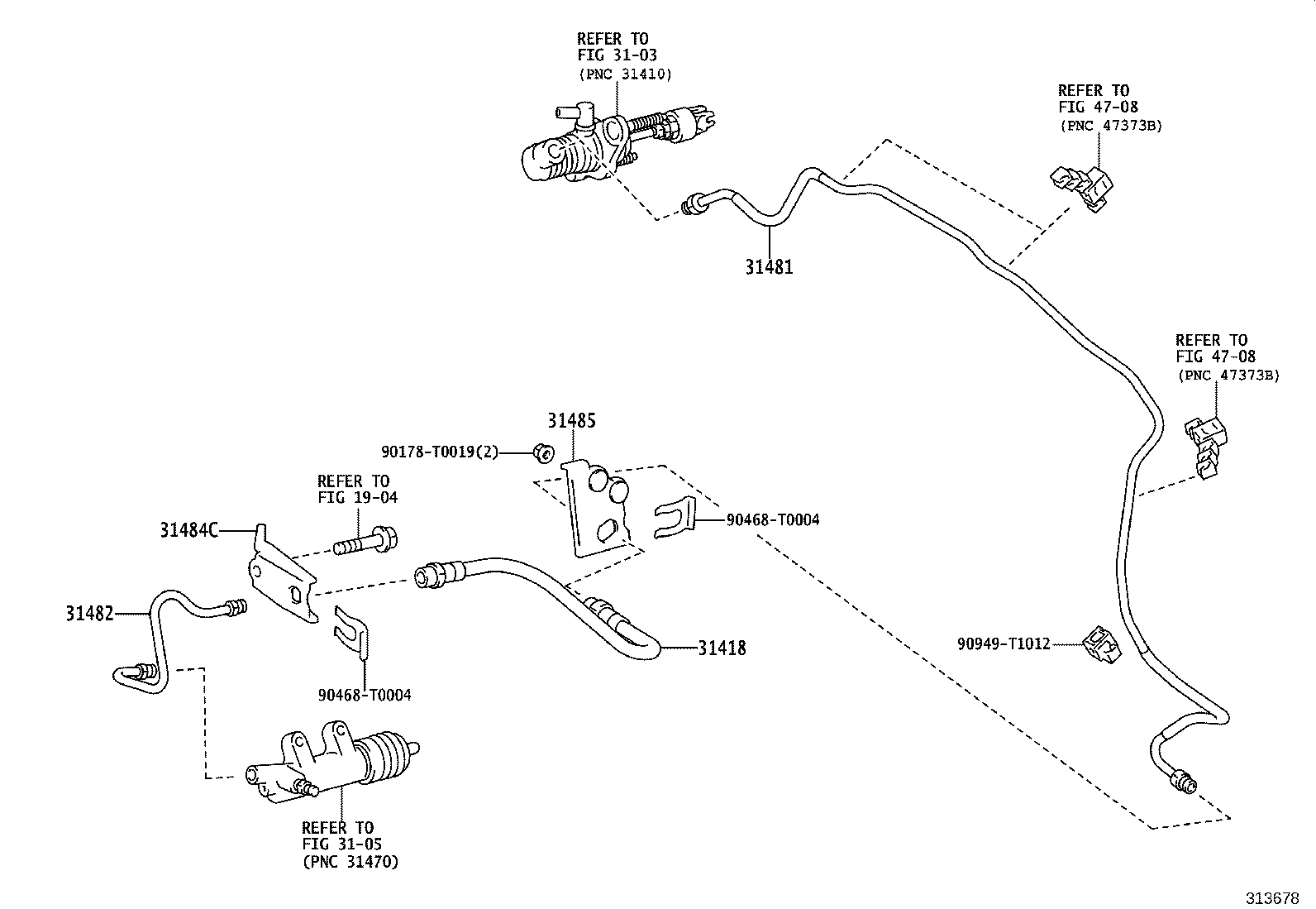31485-KK010 BRACKET, FLEXIBLE HOSE, NO.2(FOR CLUTCH) product image