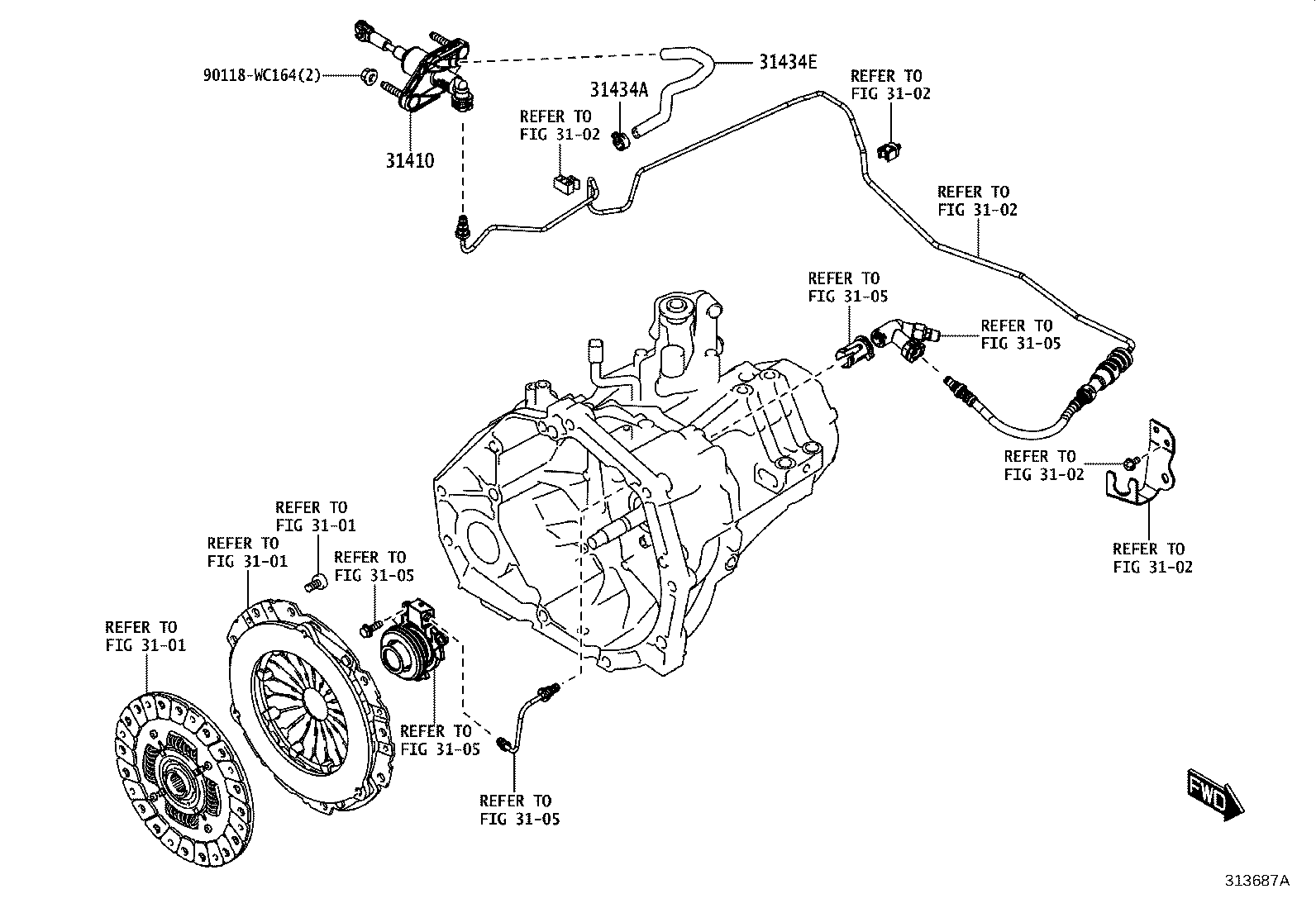 31410-WC004 CYLINDER ASSY, CLUTCH MASTER product image
