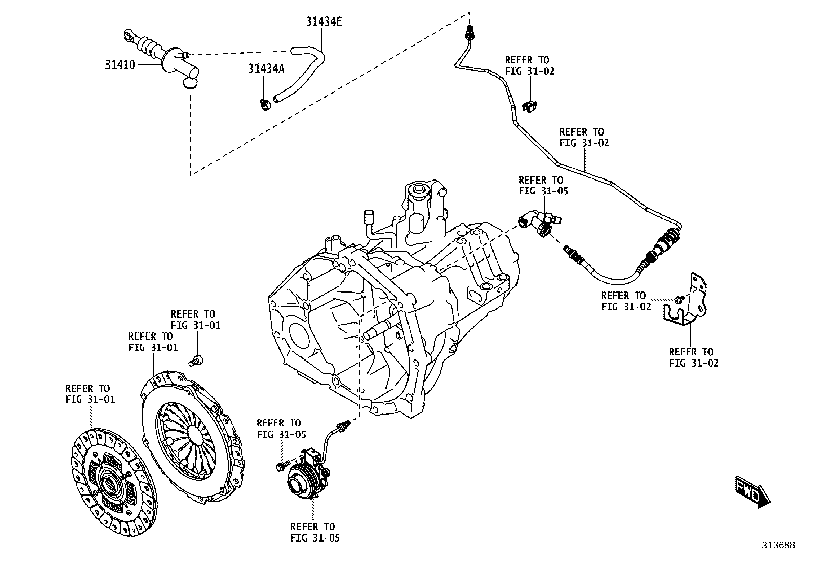 31410-WC004 CYLINDER ASSY, CLUTCH MASTER product image