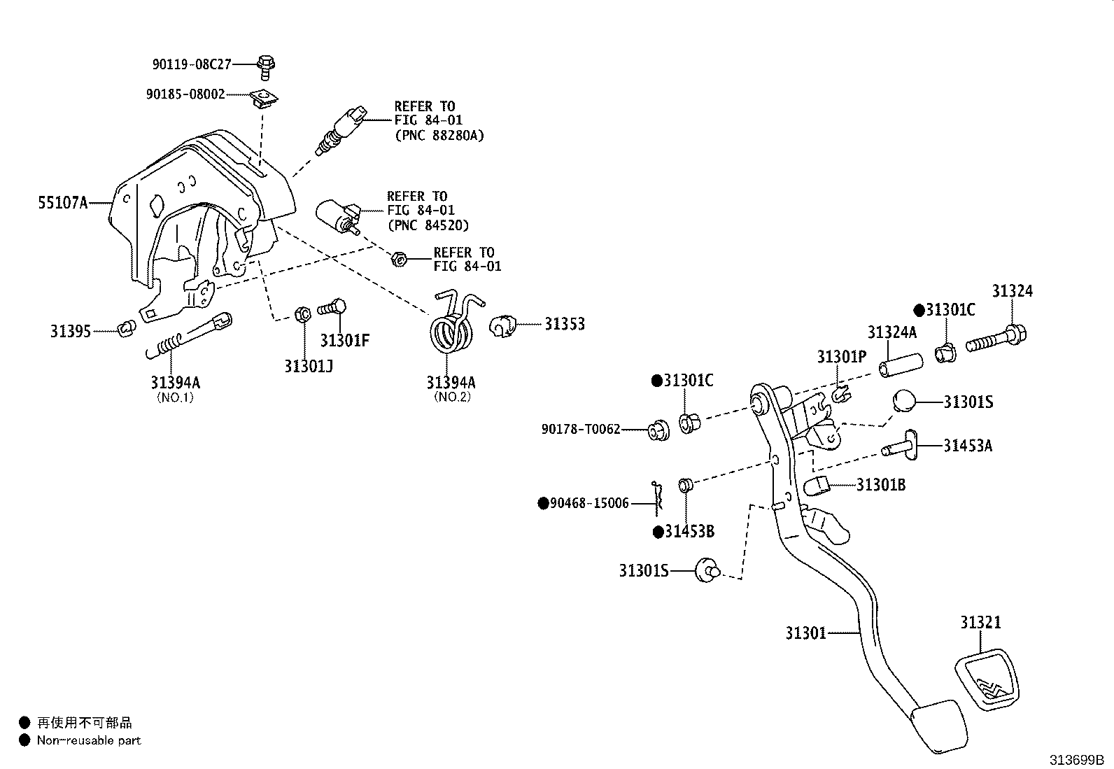 Toyota 31485-KK040 BRACKET, FLEXIBLE HOSE, NO.2(FOR CLUTCH)