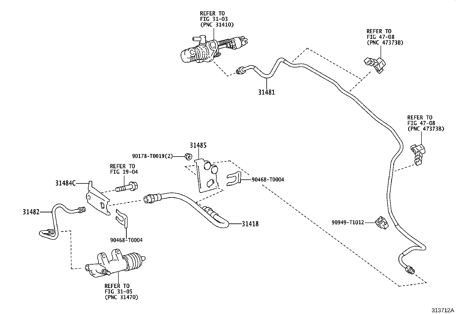 31481-KK080 TUBE, CLUTCH MASTER CYLINDER TO FLEXIBLE HOSE product image