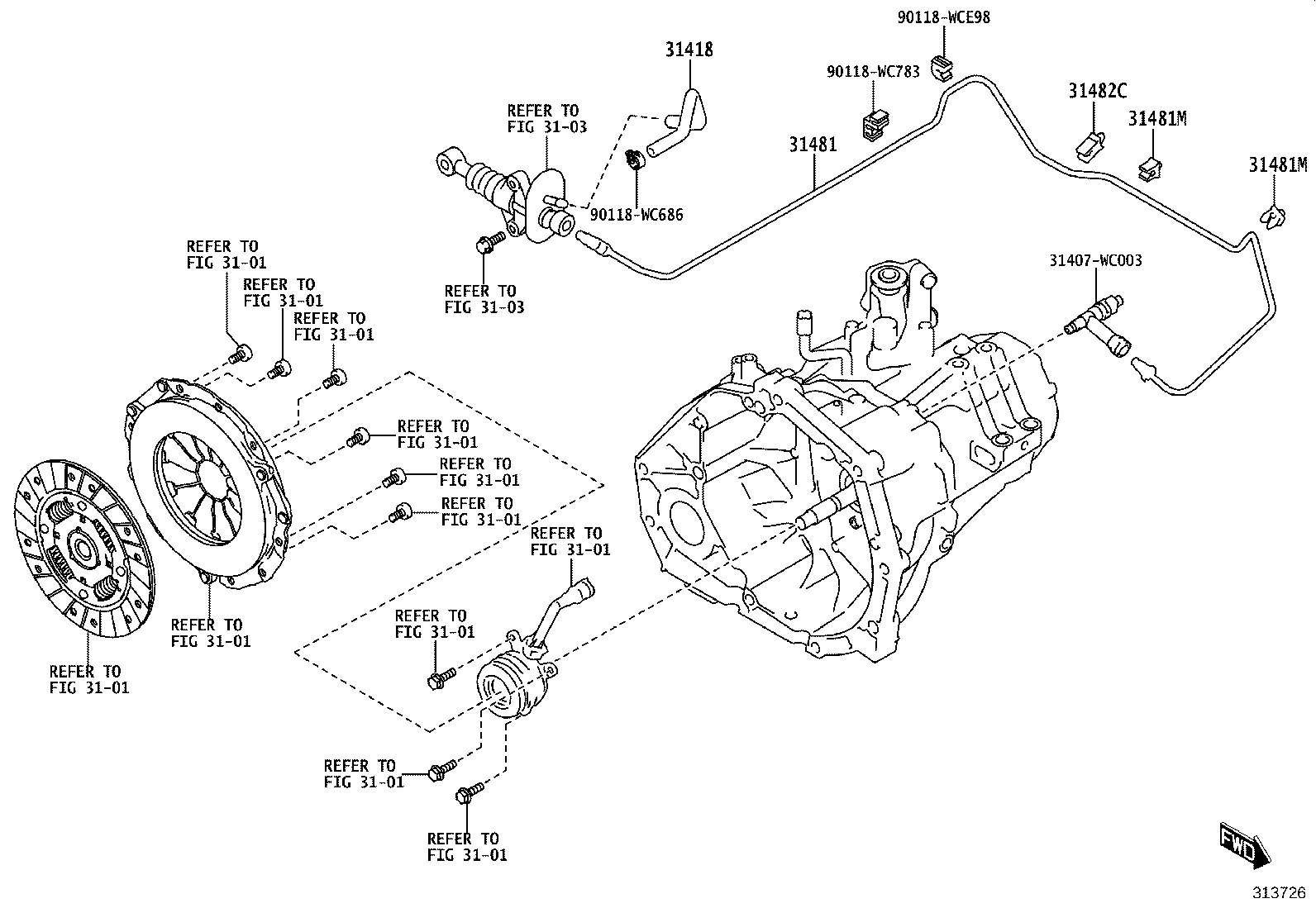 31301-WC011 PEDAL SUB-ASSY, CLUTCH product image