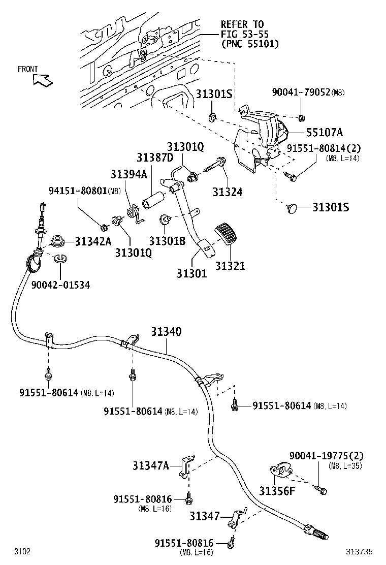 90041-05628 SHAFT, CLUTCH PEDAL product image