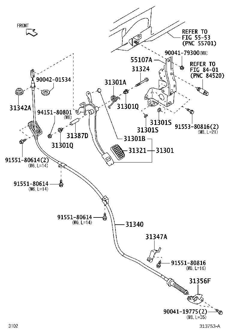 31340-B5070 CABLE ASSY, CLUTCH RELEASE product image