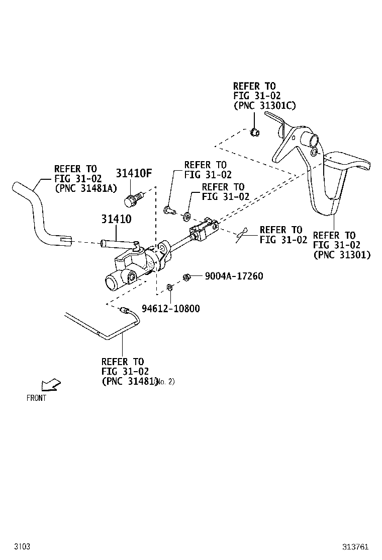 31420-BZ030 CYLINDER ASSY, CLUTCH MASTER product image