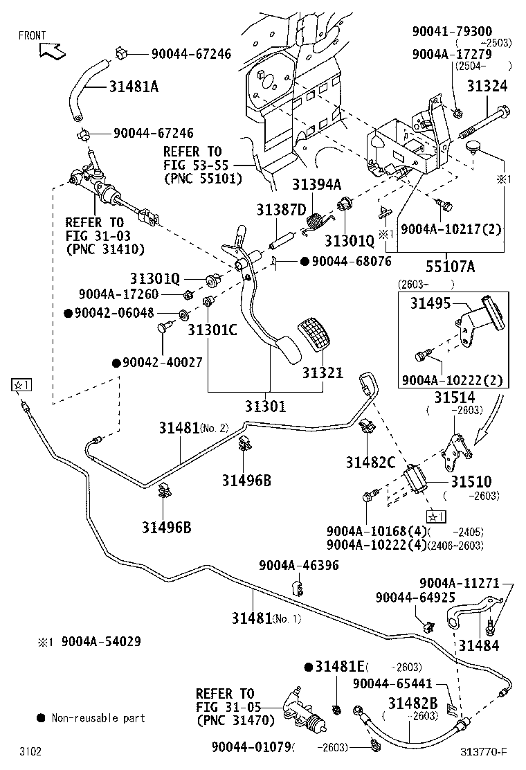 31482-BZ260 TUBE, CLUTCH MASTER CYLINDER TO FLEXIBLE HOSE product image