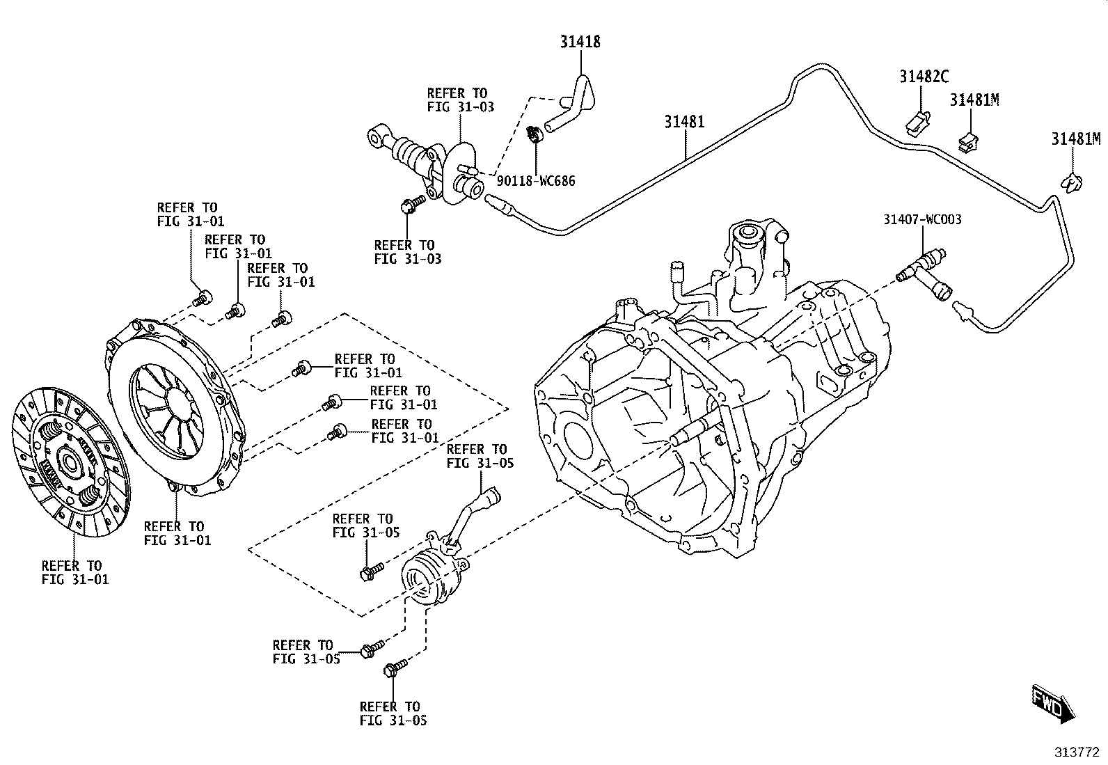 31301-WC013 PEDAL SUB-ASSY, CLUTCH product image