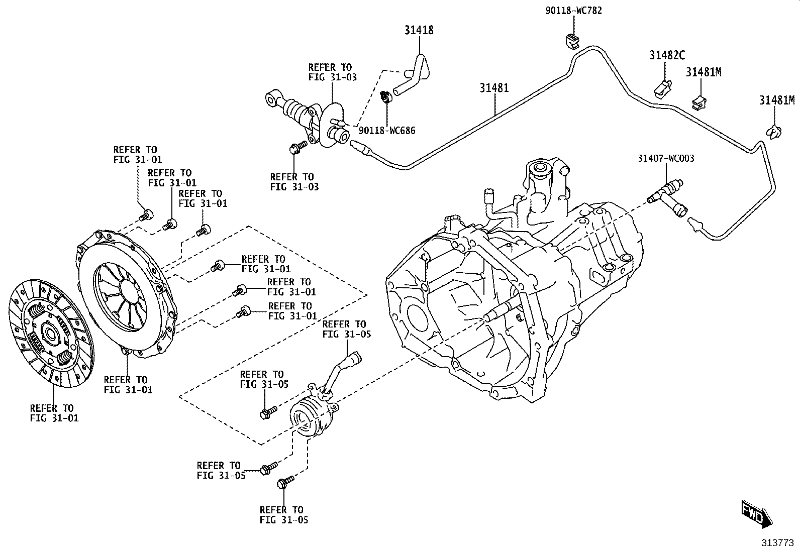 31301-WC013 PEDAL SUB-ASSY, CLUTCH product image