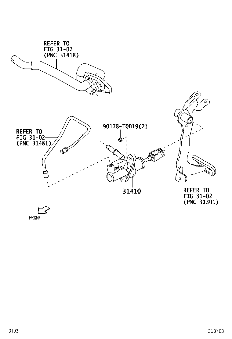 31420-BZ070 CYLINDER ASSY, CLUTCH MASTER product image