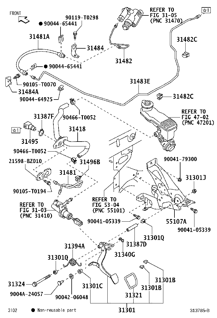31310-BZ520 PEDAL SUB-ASSY, CLUTCH product image