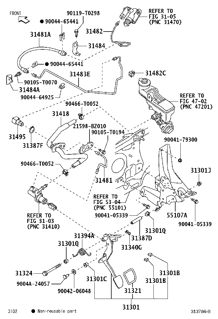 31310-BZ520 PEDAL SUB-ASSY, CLUTCH product image