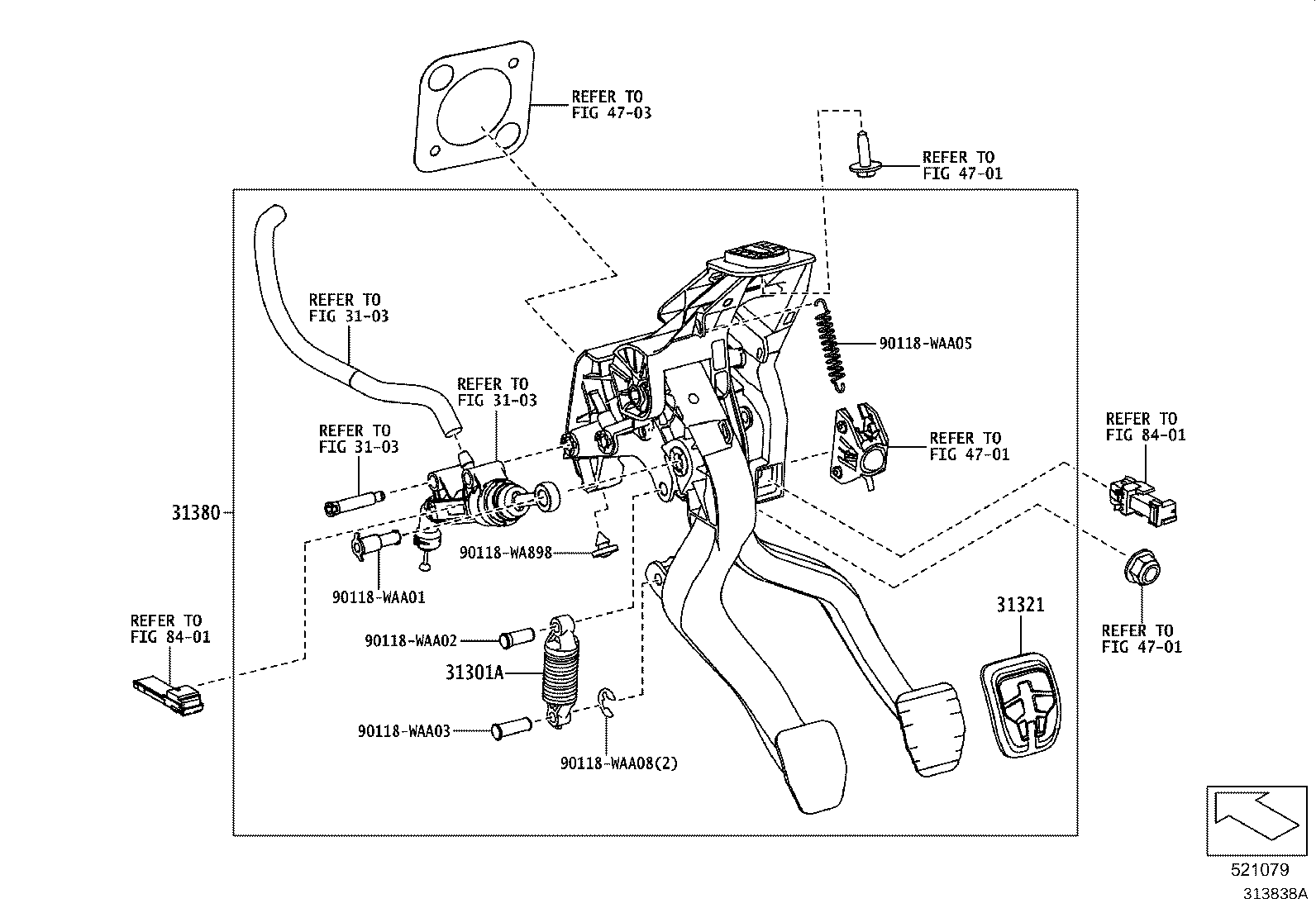 Toyota 31321-WAA01 PAD, CLUTCH PEDAL