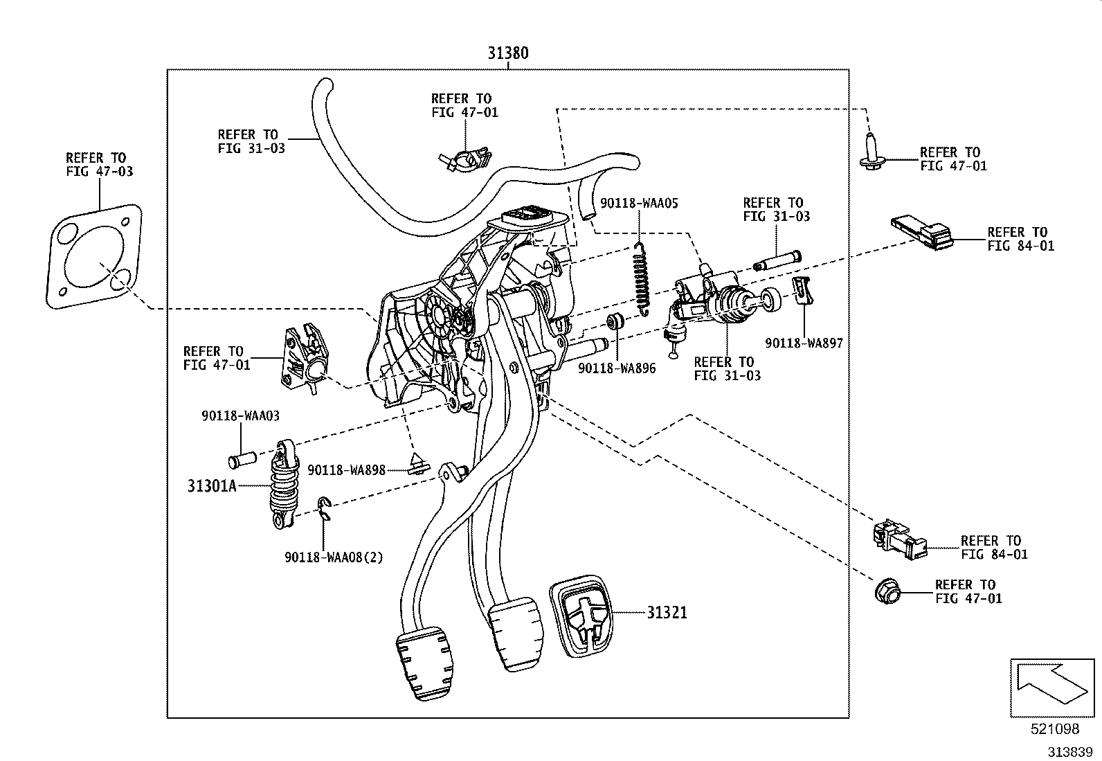 31380-WAA02 SUPPORT ASSY, PEDAL product image