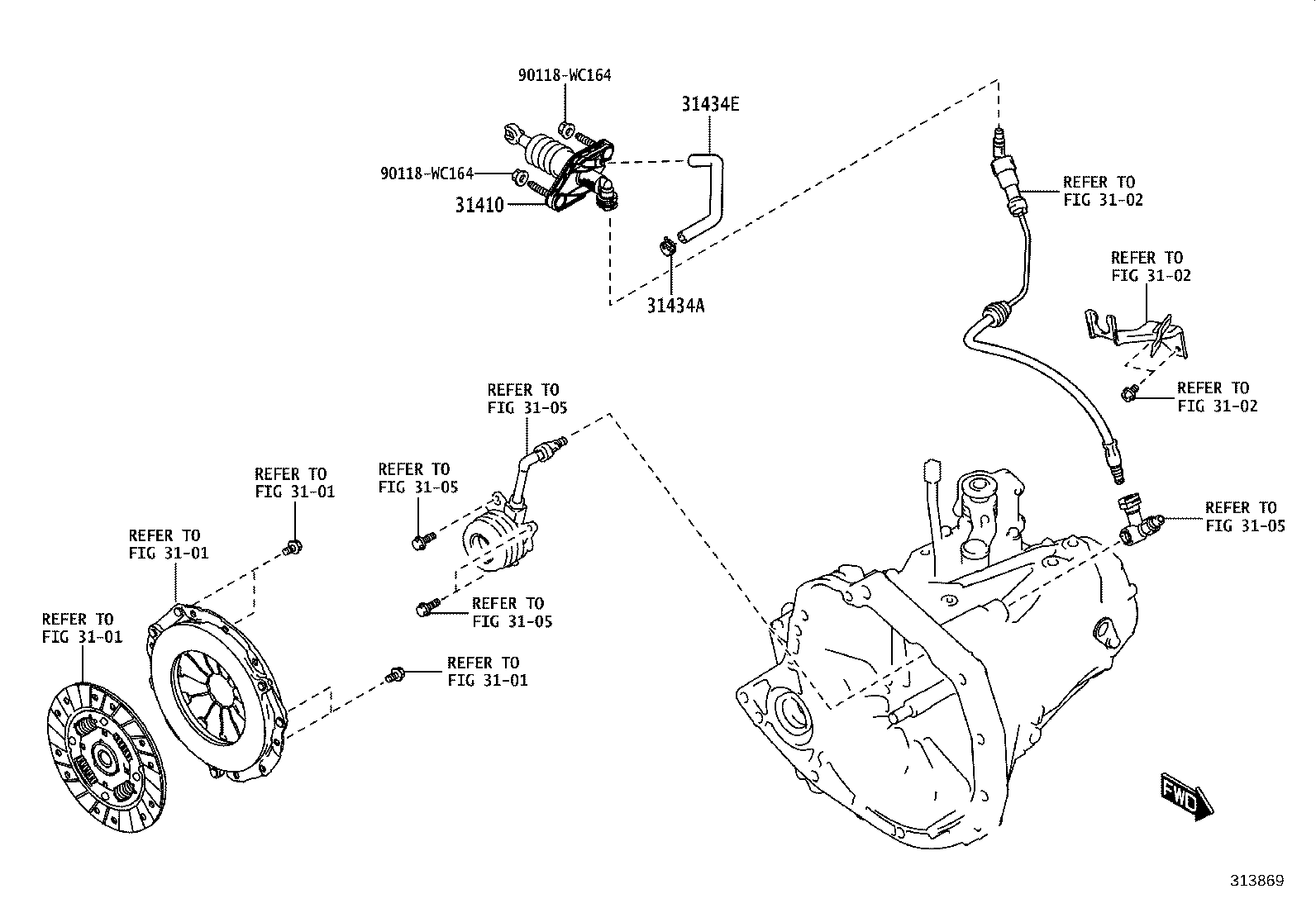 31434-WC007 HOSE, CLUTCH RESERVOIR, NO.1 product image