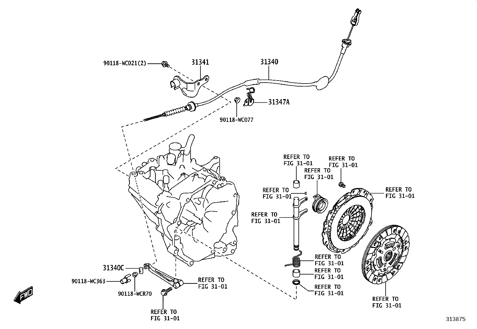 31301-WC015 PEDAL SUB-ASSY, CLUTCH product image