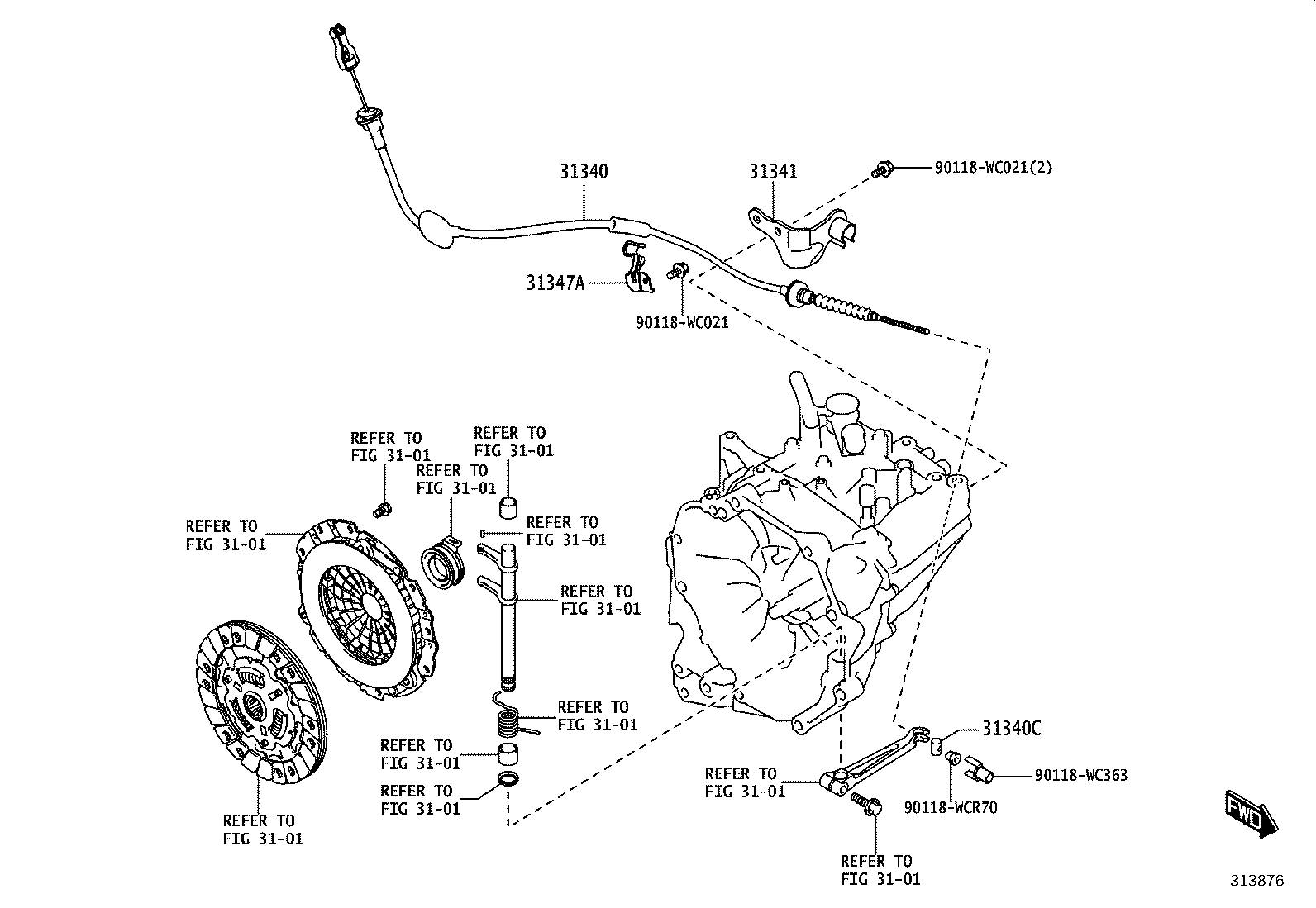 31301-WC015 PEDAL SUB-ASSY, CLUTCH product image