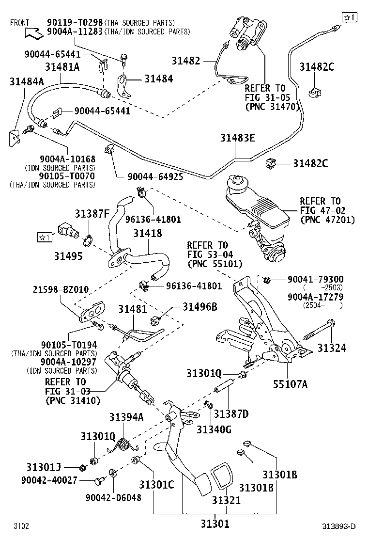 31310-BZ400 PEDAL SUB-ASSY, CLUTCH product image
