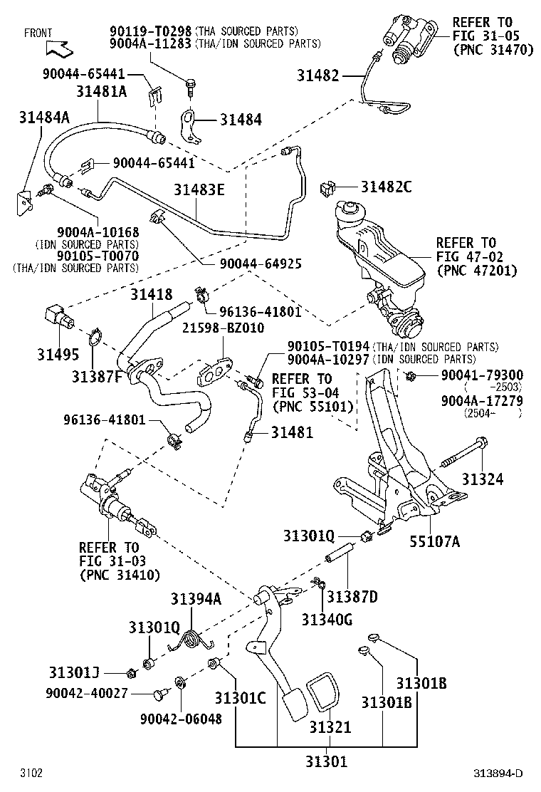 31310-BZ400 PEDAL SUB-ASSY, CLUTCH product image
