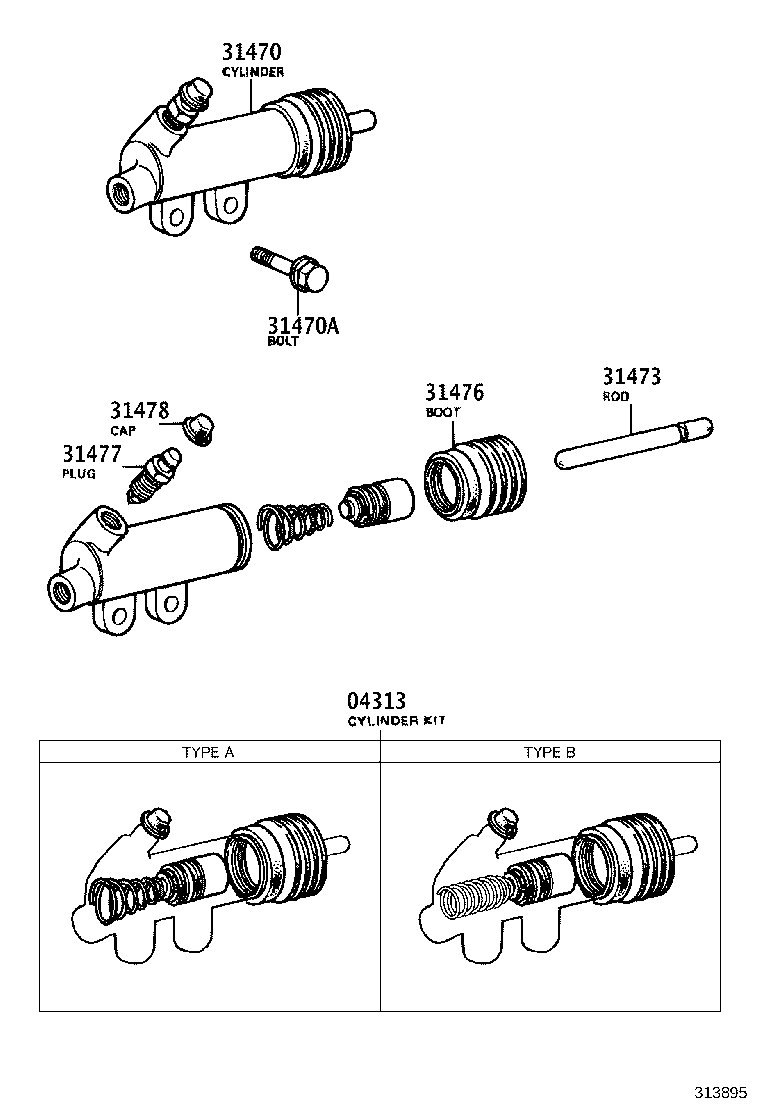 31470-22100 CYLINDER ASSY, CLUTCH RELEASE product image