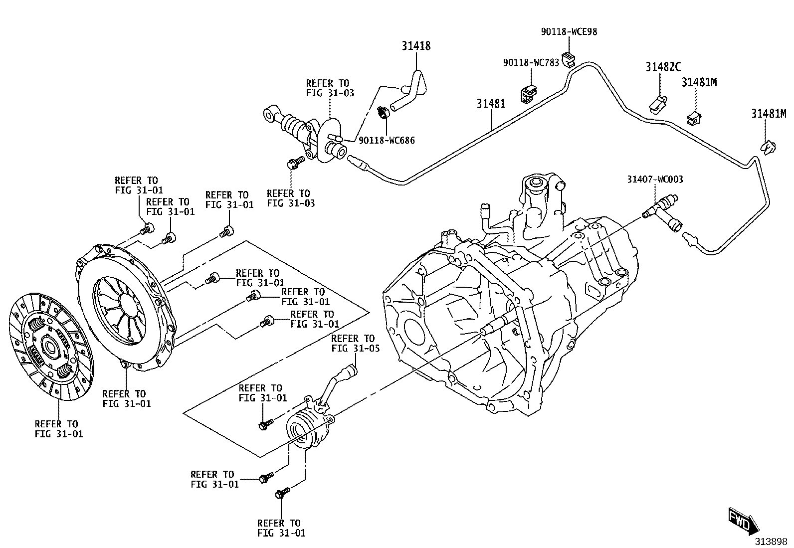 31301-WC010 PEDAL SUB-ASSY, CLUTCH product image