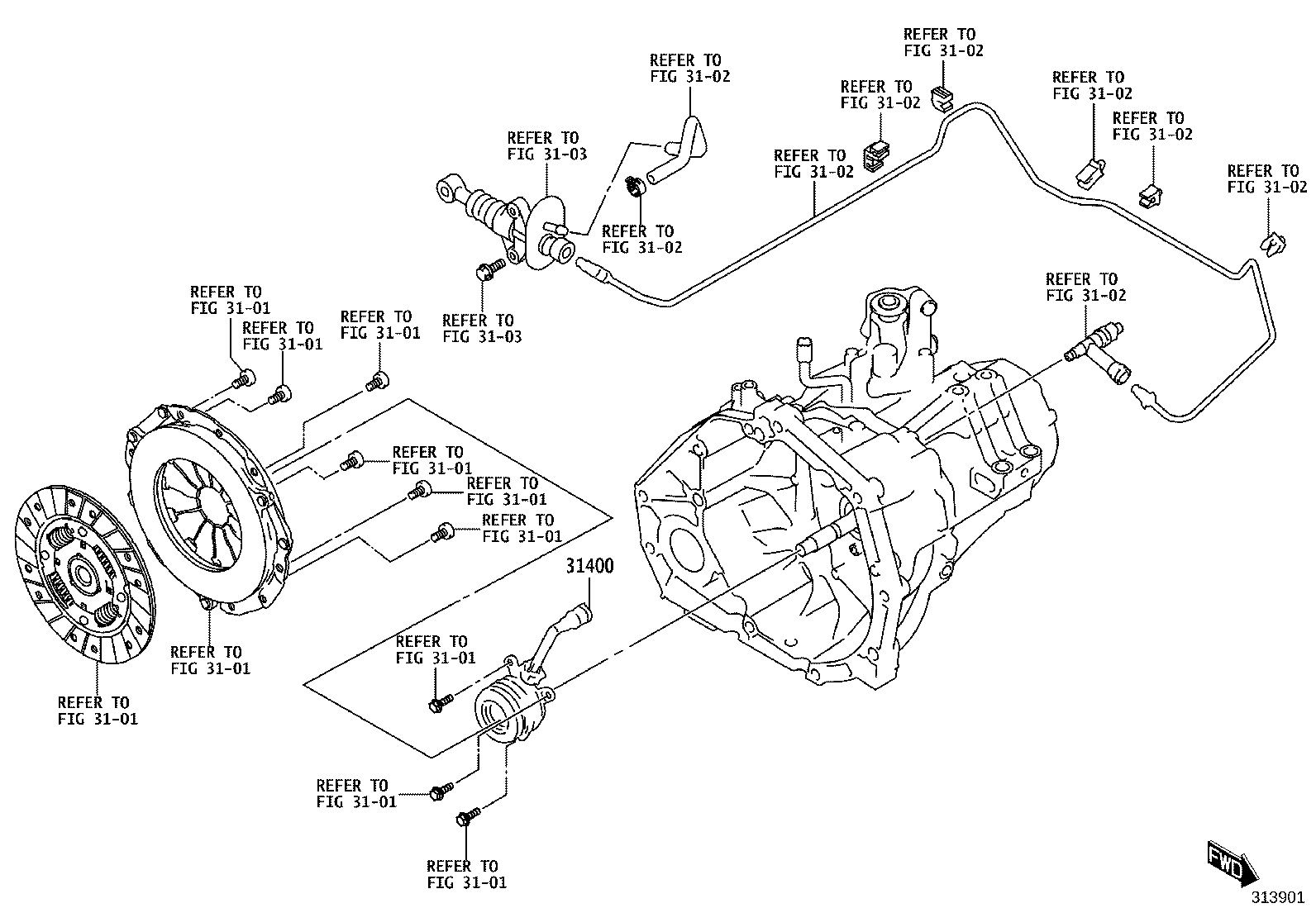 31400-WC007 CYLINDER ASSY, CLUTCH RELEASE W/BEARING product image