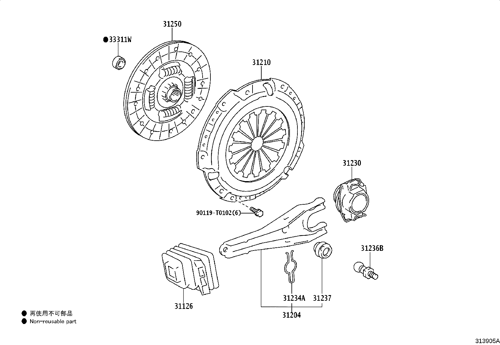 31230-0K040 BEARING ASSY, CLUTCH RELEASE product image