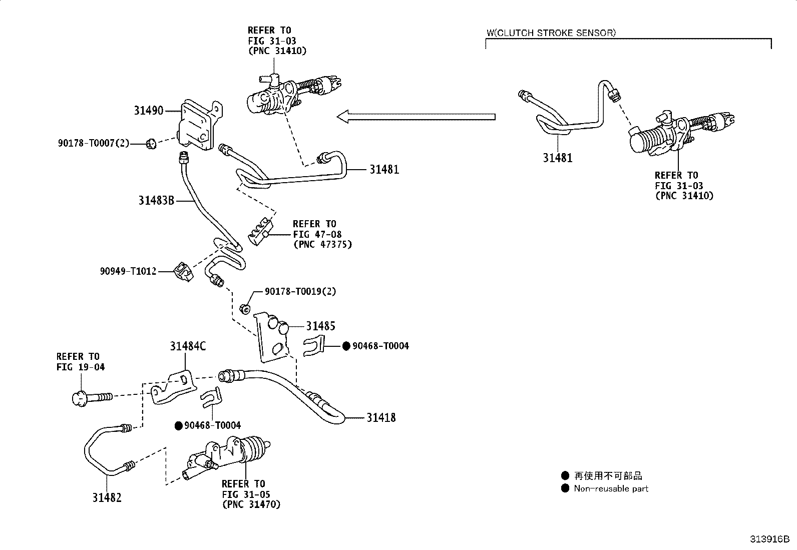 31485-0K010 BRACKET, FLEXIBLE HOSE, NO.2(FOR CLUTCH) product image