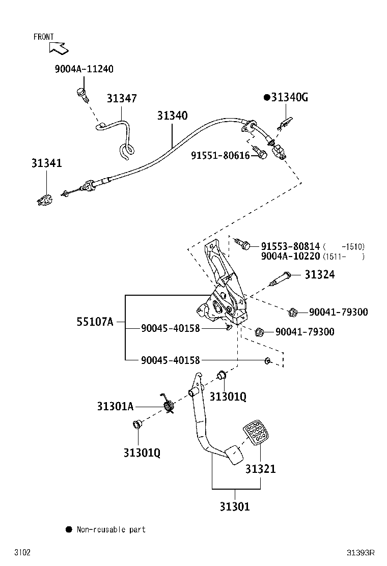 31310-BZ200 PEDAL SUB-ASSY, CLUTCH product image