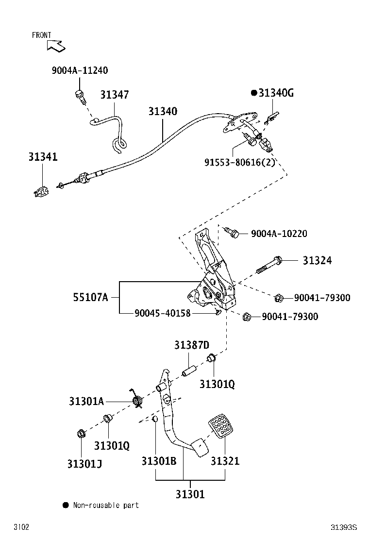 31310-BZ200 PEDAL SUB-ASSY, CLUTCH product image