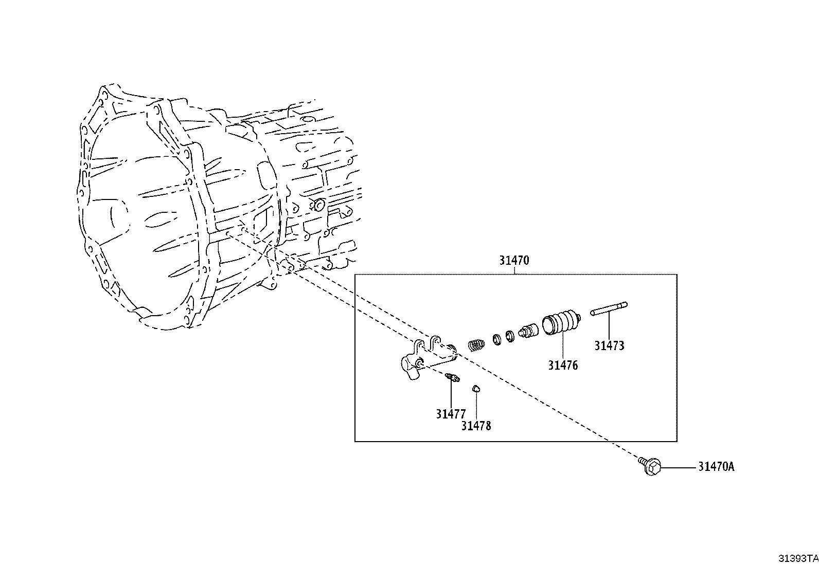 Toyota 31470-04040 CYLINDER ASSY, CLUTCH RELEASE