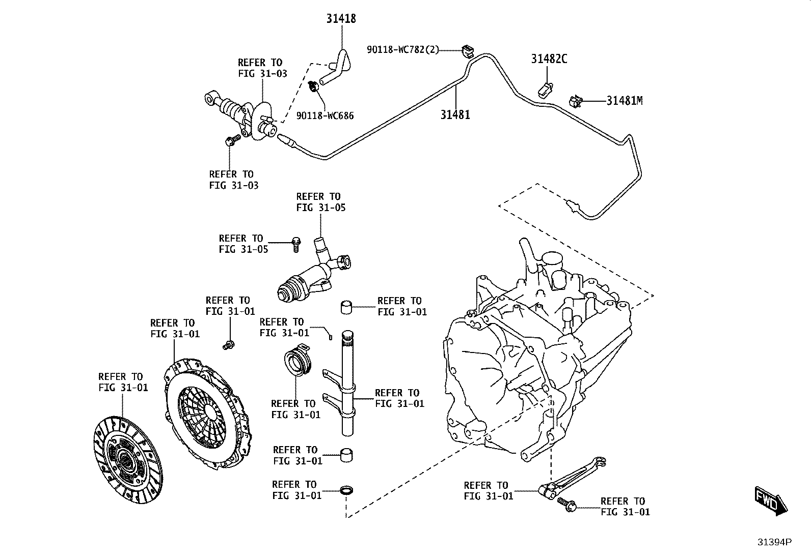 31481-WC017 TUBE, CLUTCH MASTER CYLINDER TO FLEXIBLE HOSE product image