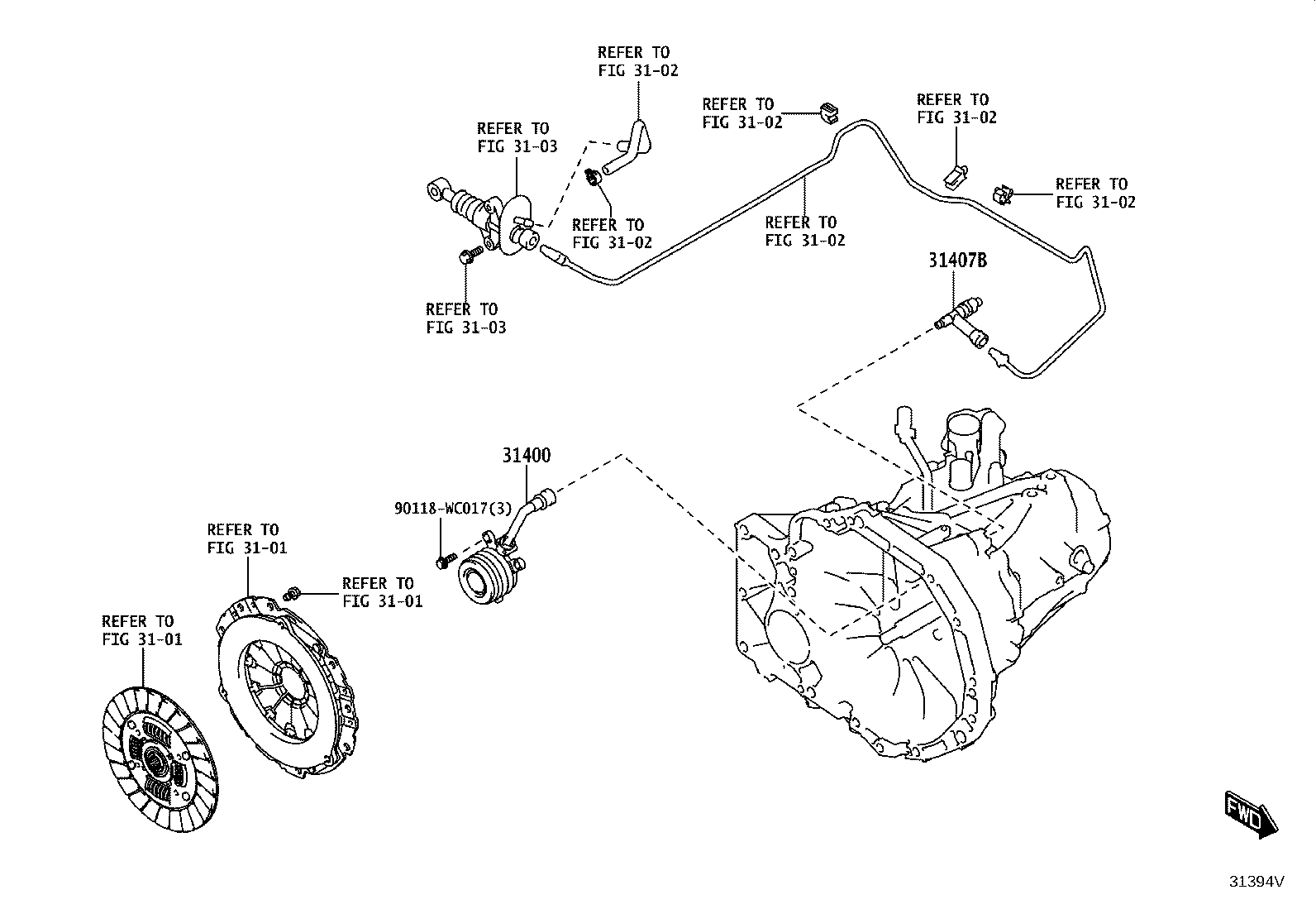31400-WC011 CYLINDER ASSY, CLUTCH RELEASE W/BEARING product image
