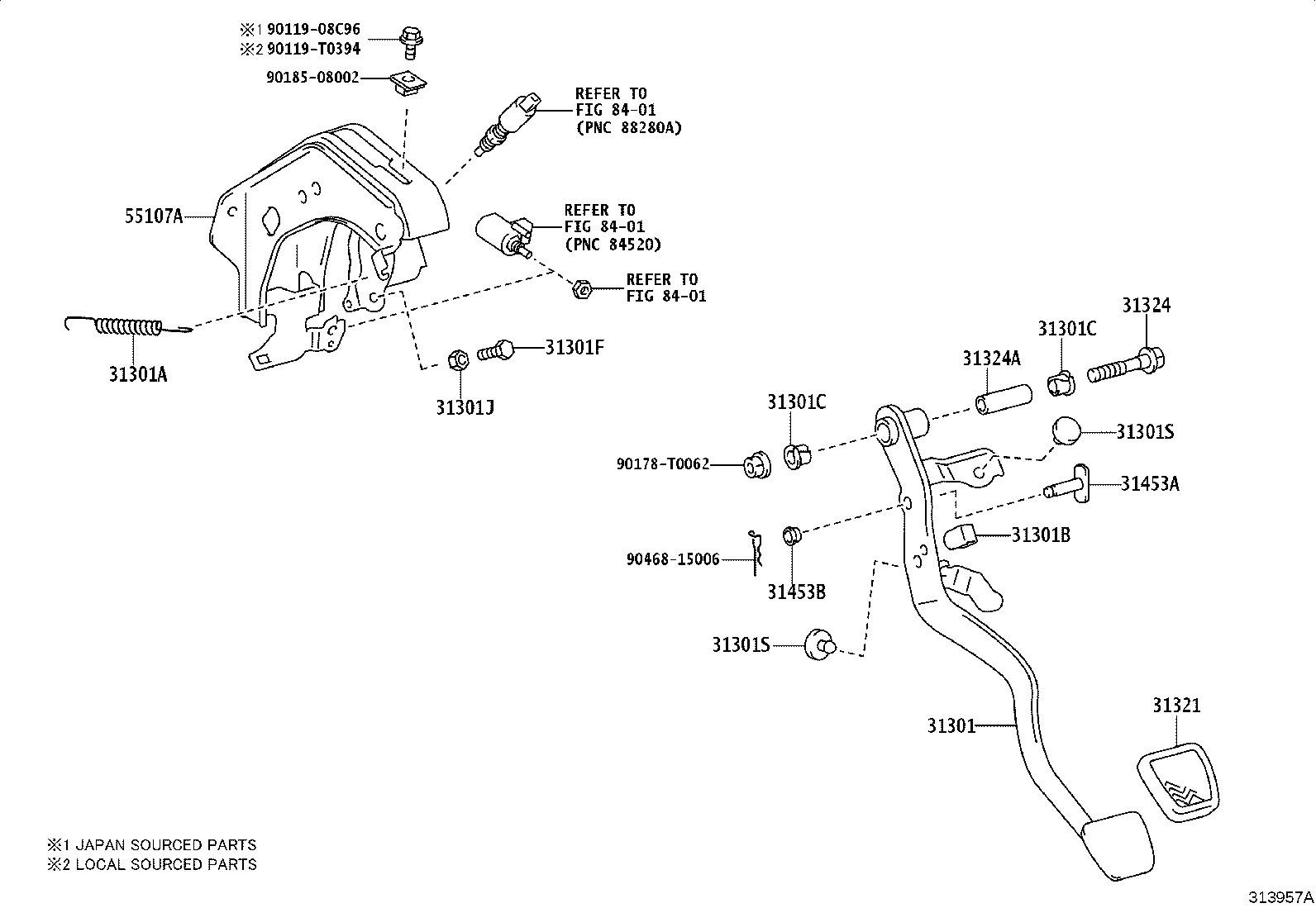 31484-0K090 BRACKET, CLUTCH TUBE, NO.1 product image