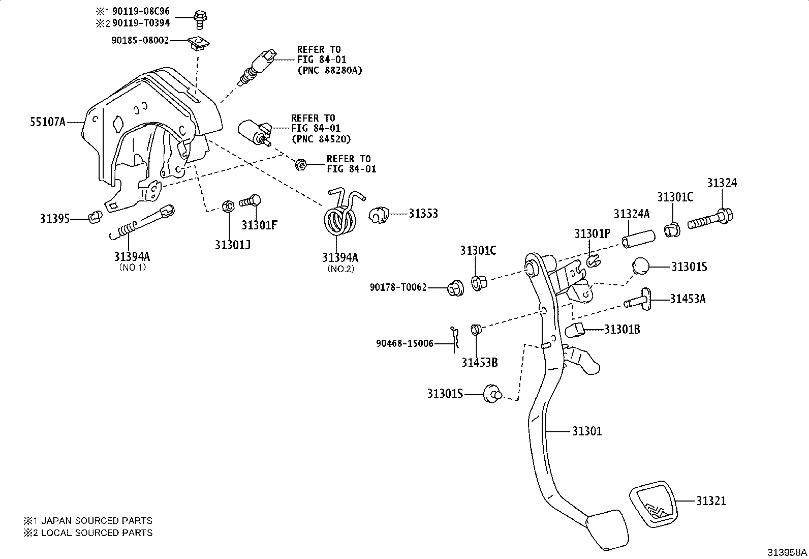 31484-0K090 BRACKET, CLUTCH TUBE, NO.1 product image