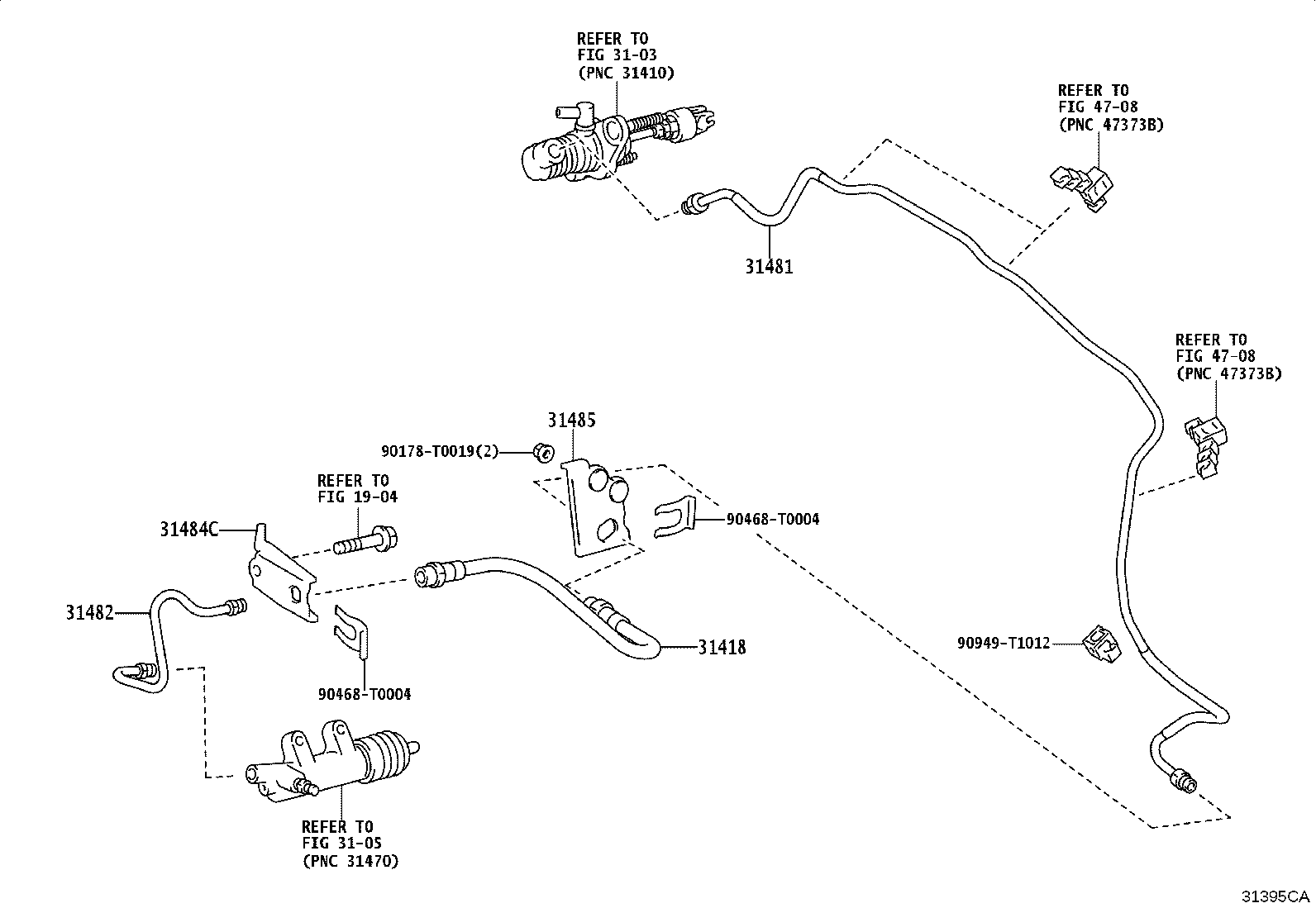 31484-0K090 BRACKET, CLUTCH TUBE, NO.1 product image