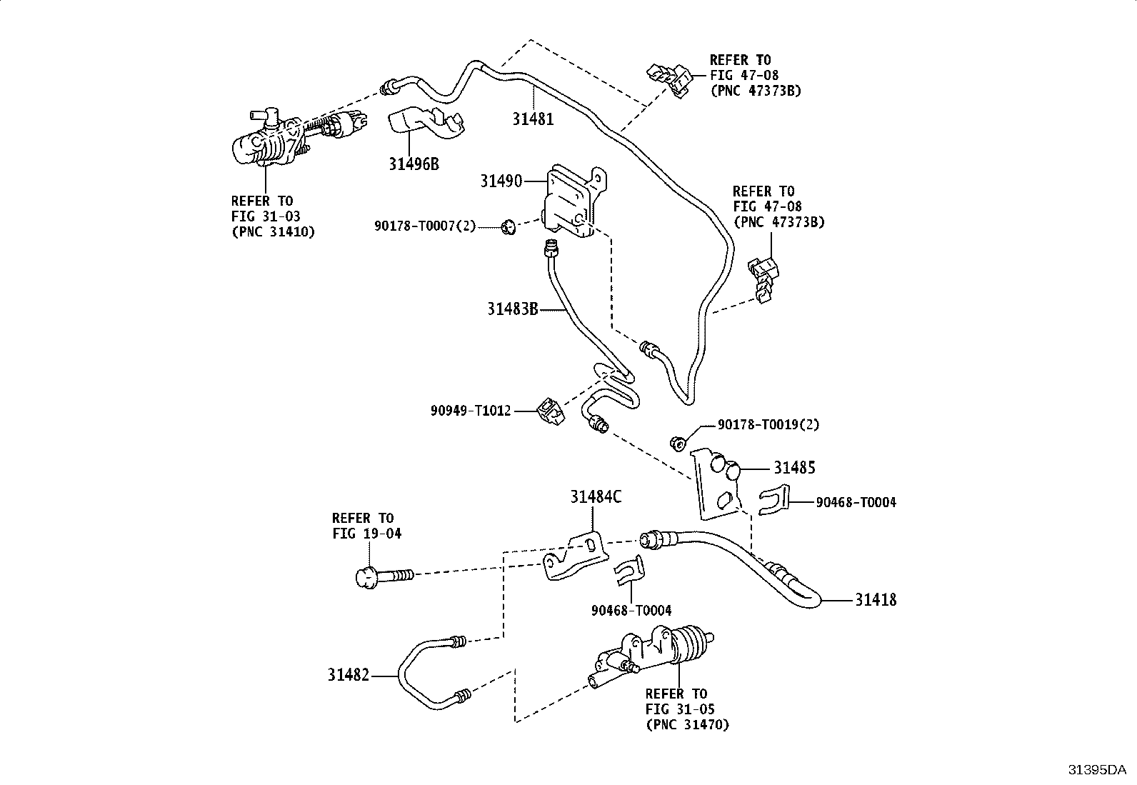 31484-0K090 BRACKET, CLUTCH TUBE, NO.1 product image