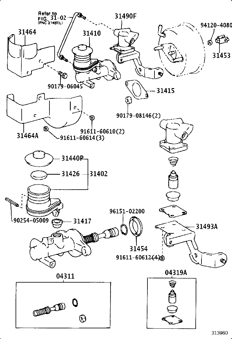 31410-60370 CYLINDER ASSY, CLUTCH MASTER product image