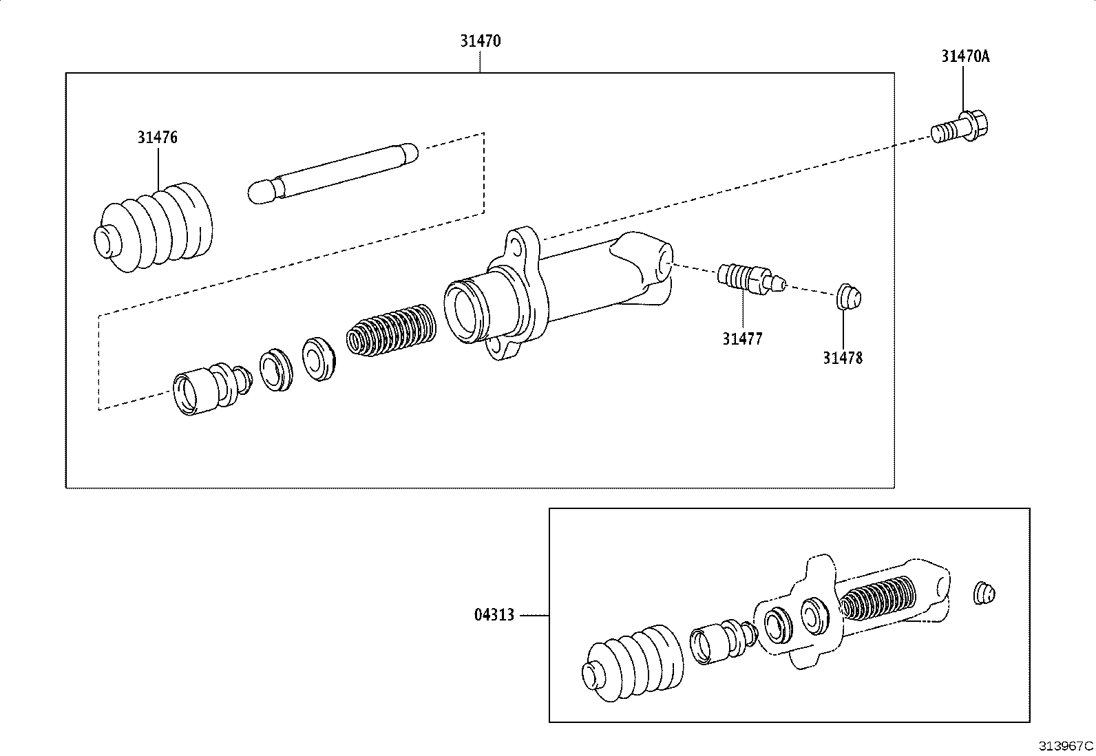 04313-60200 CYLINDER KIT, CLUTCH RELEASE product image