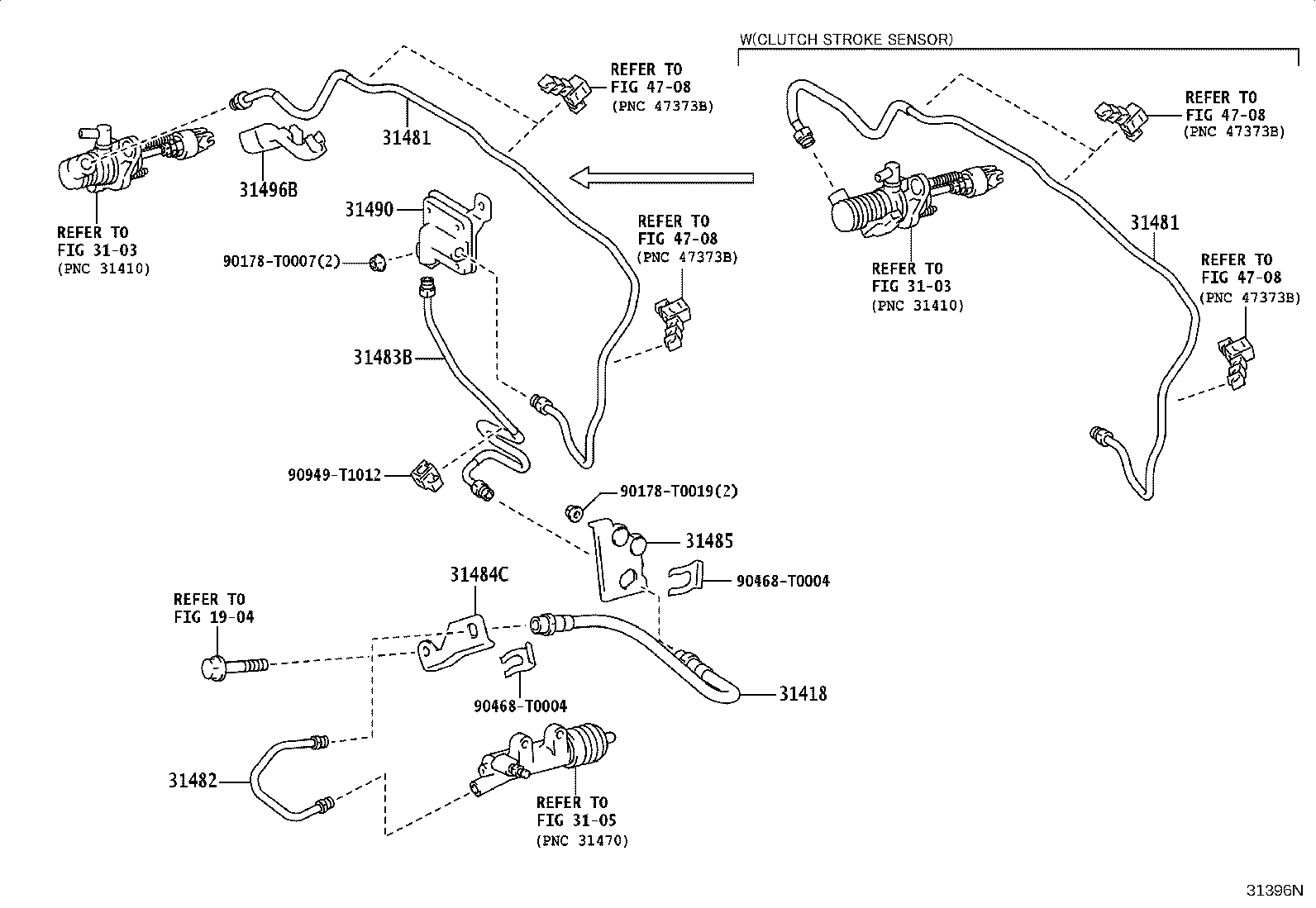 31484-0K100 BRACKET, CLUTCH TUBE, NO.1 product image