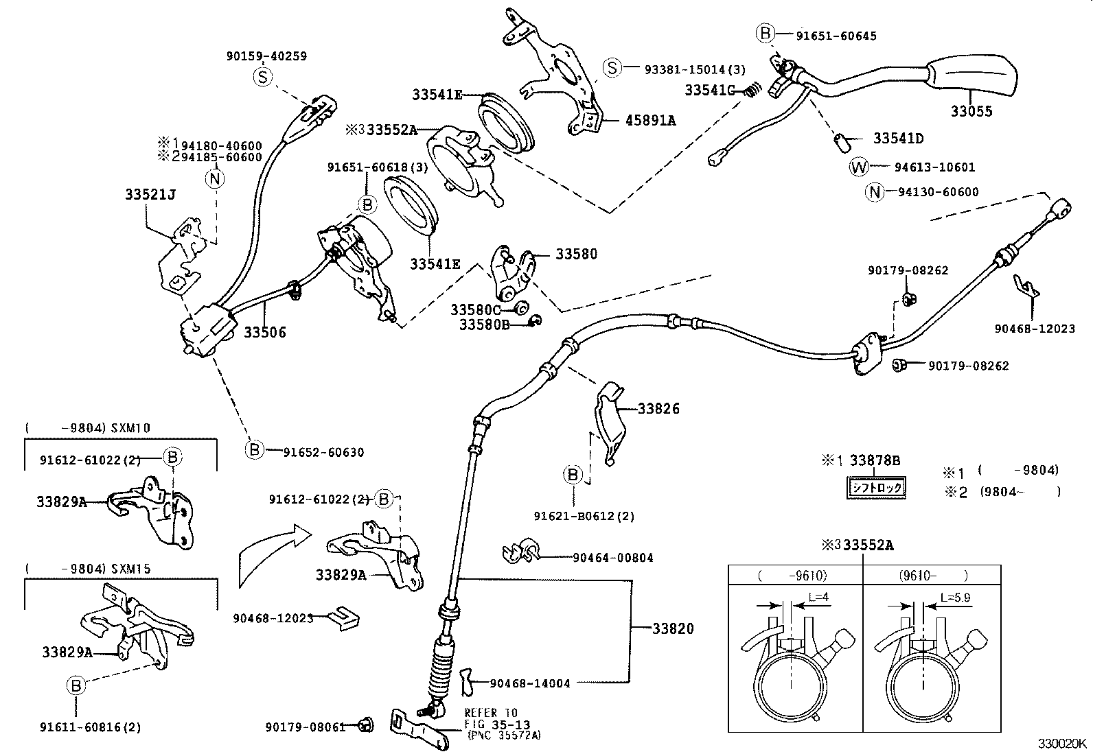 33820-44040 CABLE ASSY, TRANSMISSION CONTROL (FOR COLUMN SHIFT) product image