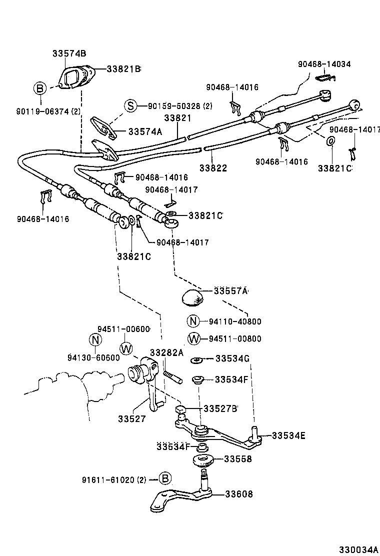 33530-33090 LEVER ASSY, SHIFT (FOR FLOOR SHIFT) product image