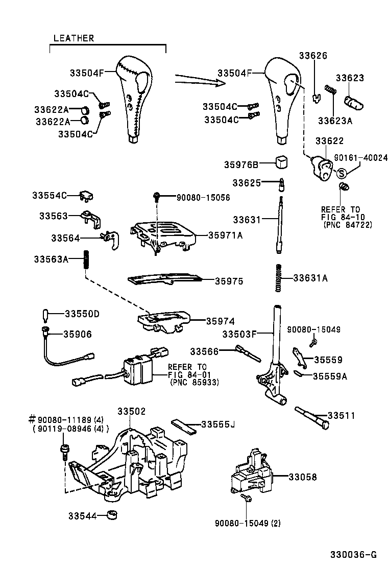 Toyota 33530-33080 LEVER ASSY, SHIFT (FOR FLOOR SHIFT)
